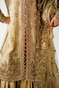 Gota work and zardozi lehnga sharara gharara