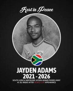South Africa midfielder Jayden Adams 2021-2026