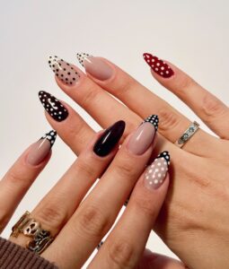 DIY polka dot nail art tutorial step by step