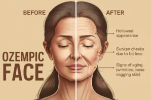 explanation is fat pad atrophy and it's the same underlying process behind "Ozempic face."