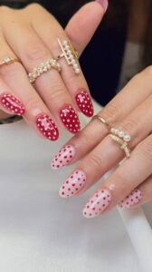 Retro polka dot fashion inspiring modern nail art
