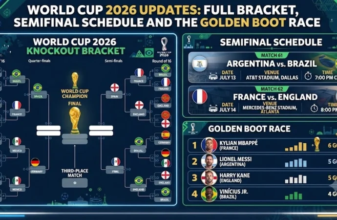 FIFA World Cup 2026 Updates: Full Bracket, Semifinal Schedule and the Golden Boot Race
