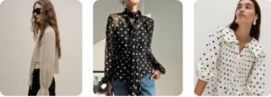 The polka dot blouse is the easiest, most wearable entry point