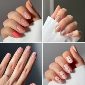 Polka dot nail color palettes for spring, summer, fall, and winter