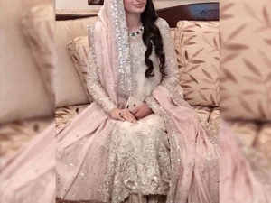 Minimalist Pakistani Bridal Nikkah Outfit Statement Jewelry