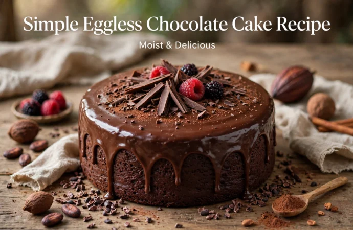 Simple Eggless Chocolate Cake Recipe: Moist & Delicious